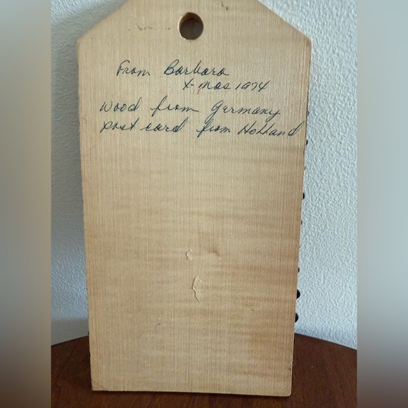 Vintage Wood Post Card 1974 From Holland And Germany Dutch Children Wall Decor - Picture 4 of 7